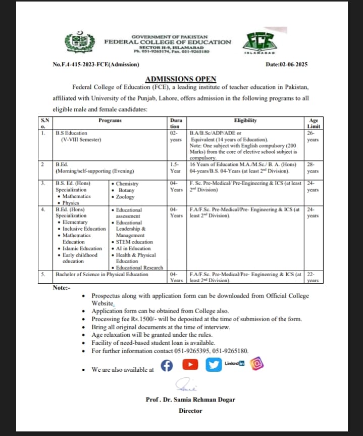 ADMISSIONS OPEN